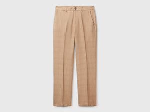 Chino rigati in misto lino