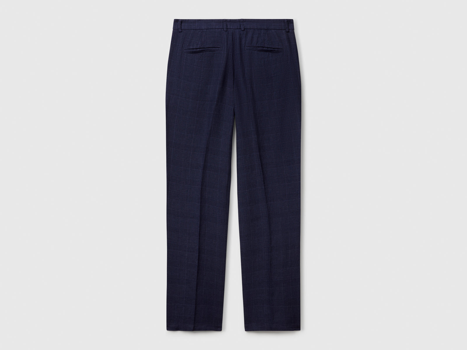 Chino rigati in misto lino da uomo blu scuro 2 | Benetton Outlet