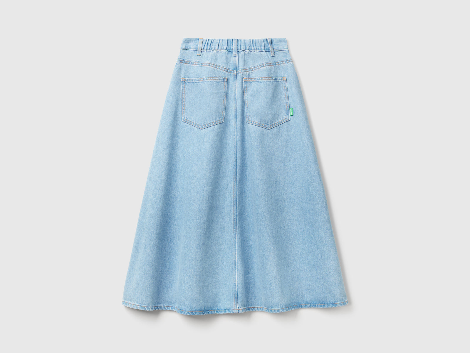 Gonna svasata di jeans da donna azzurro 2 | Benetton Outlet