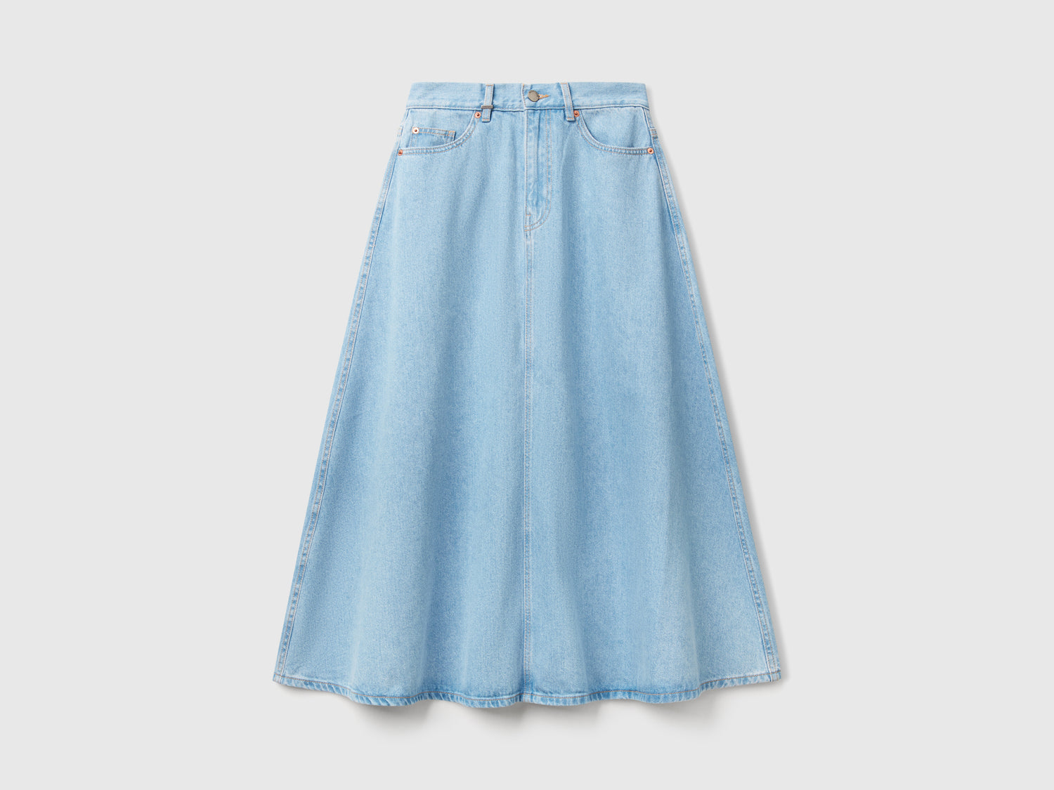 Gonna svasata di jeans da donna azzurro | Benetton Outlet