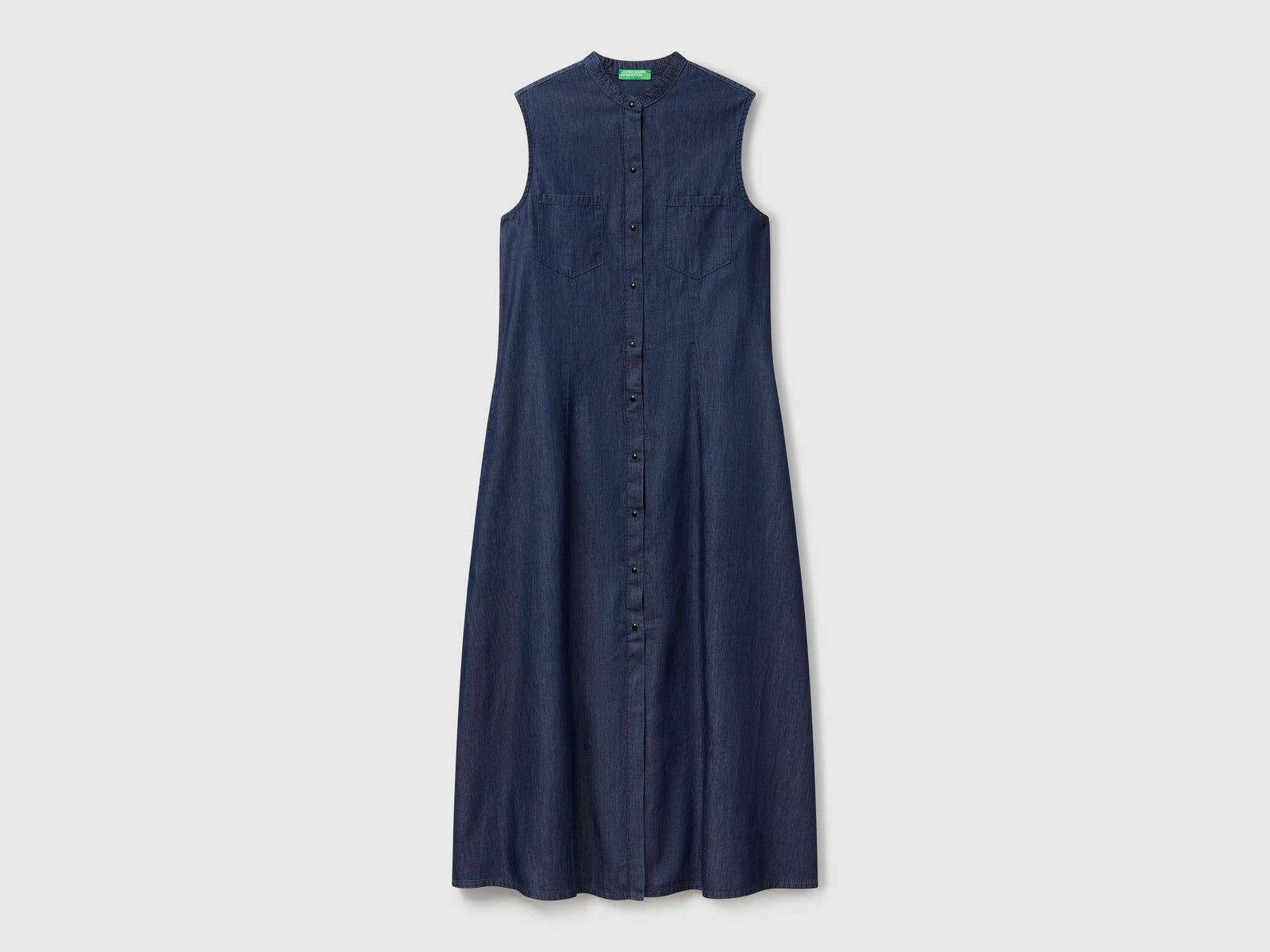 Chemisier smanicato in chambray da donna blu scuro | Benetton Outlet