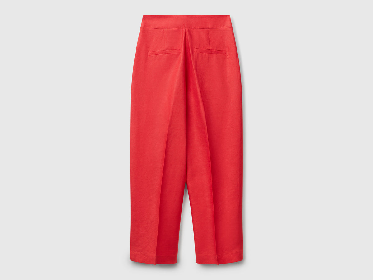 Pantaloni ampi in misto lino