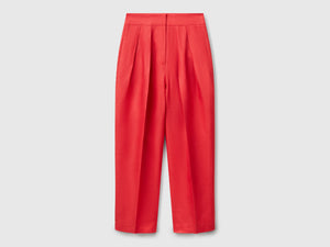 Pantaloni ampi in misto lino