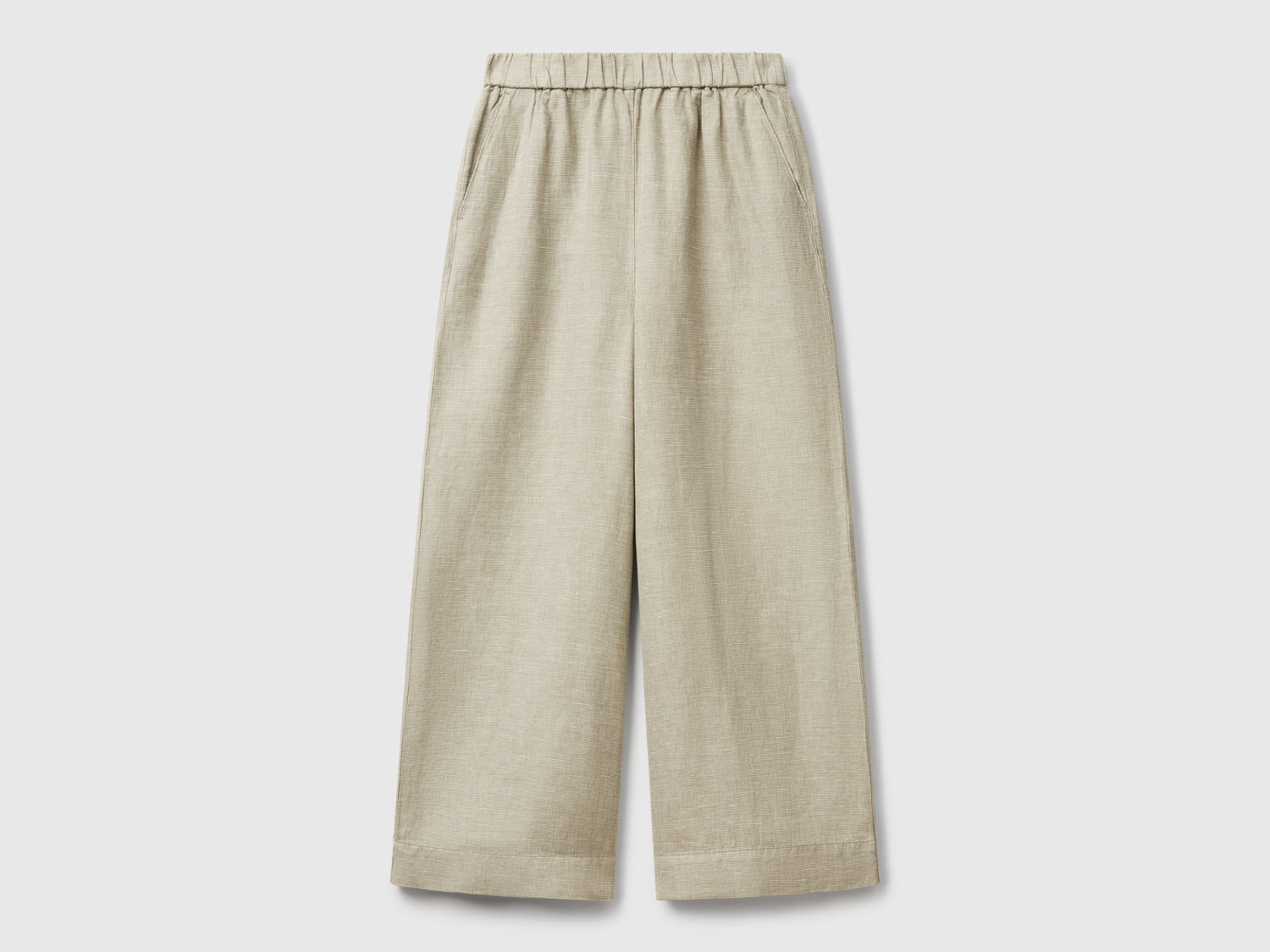 Wide leg trousers da donna verde oliva | Benetton Outlet