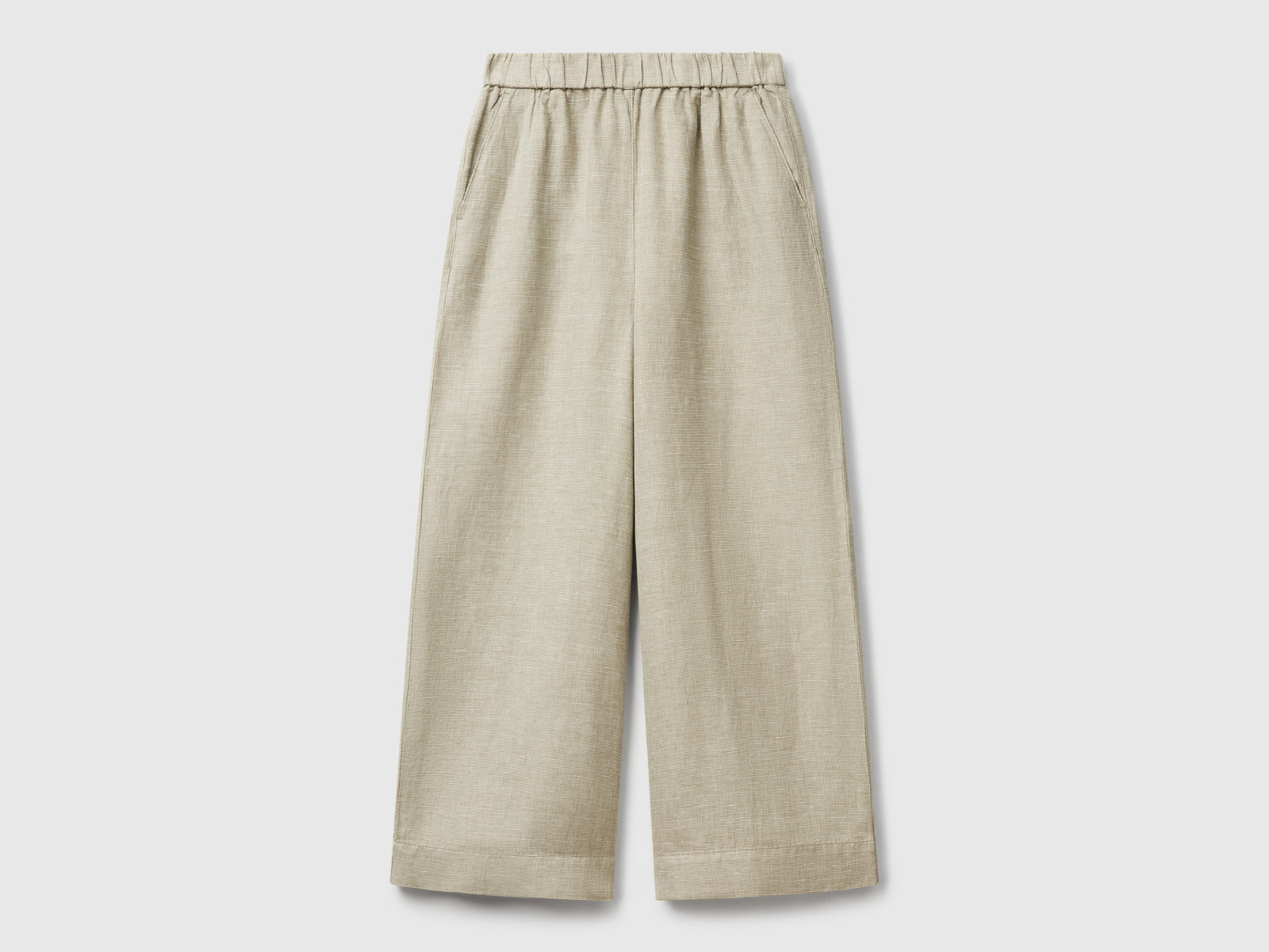 Wide leg trousers da donna verde oliva | Benetton Outlet