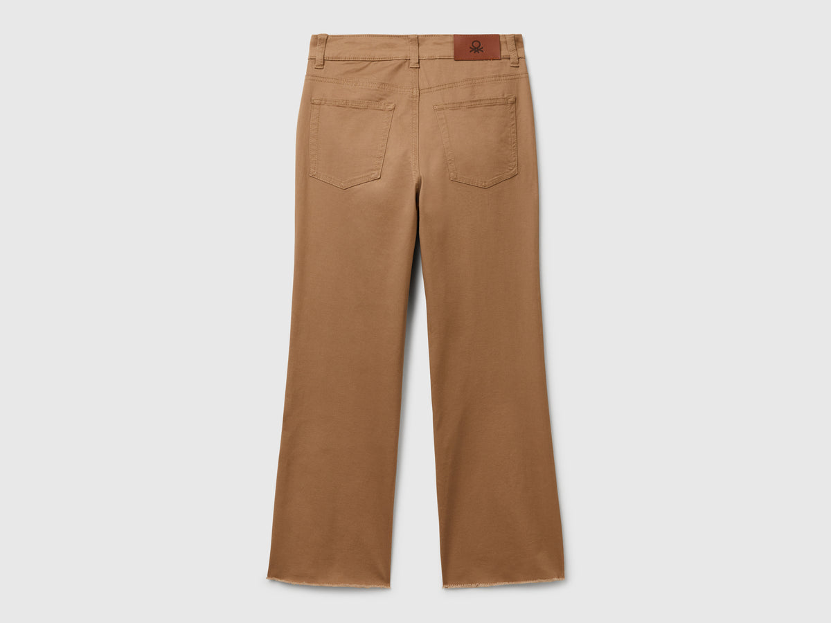 Pantaloni cropped cinque tasche da donna cammello Benetton Outlet