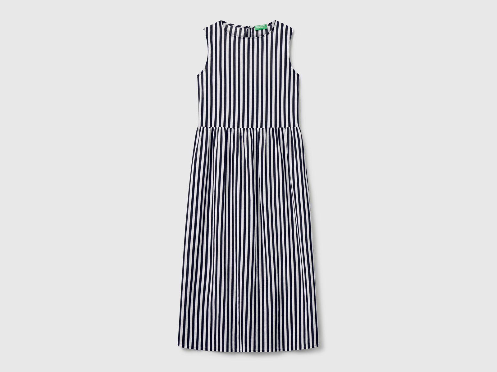 Vestito midi a righe da donna blu scuro | Benetton Outlet