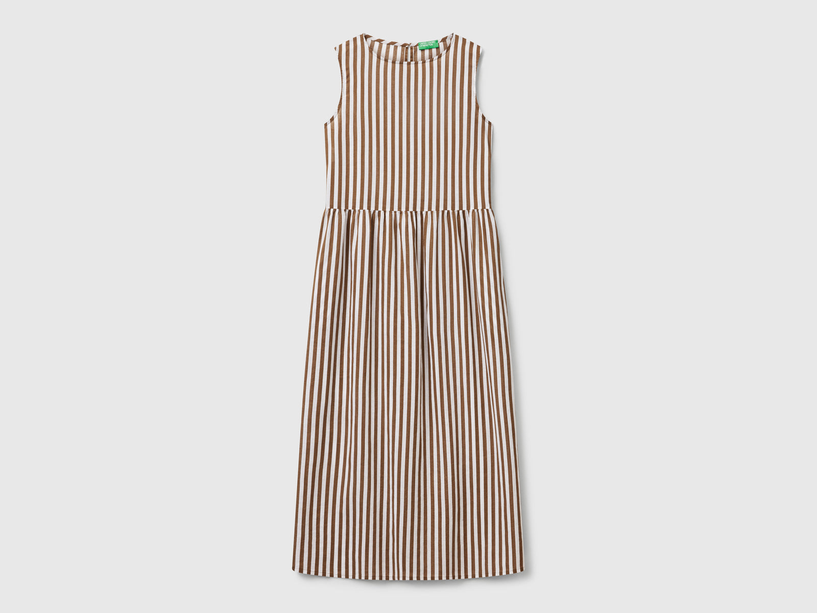 Vestito midi a righe da donna marrone | Benetton Outlet