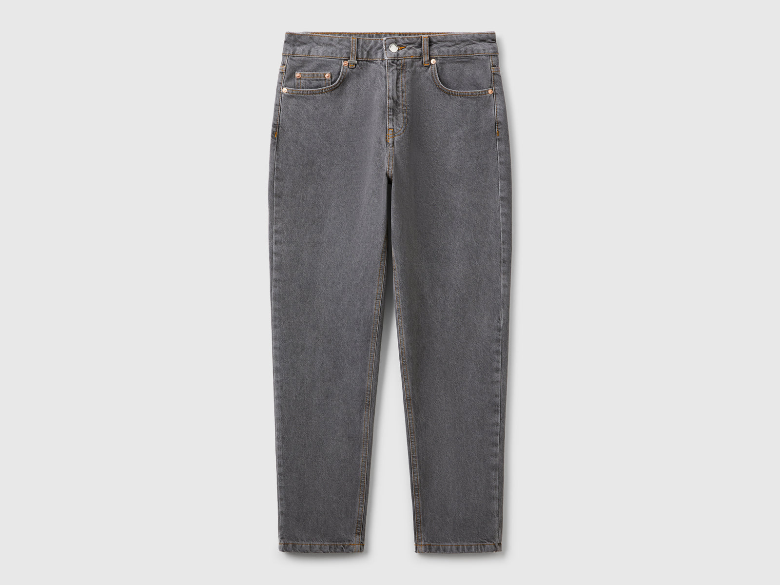 Jeans mom fit da donna grigio | Benetton Outlet