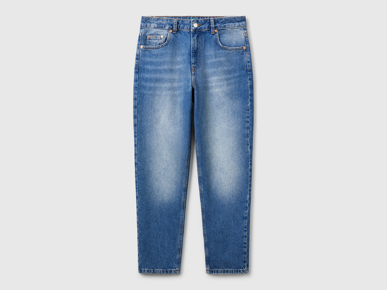 Jeans mom fit da donna blu | Benetton Outlet