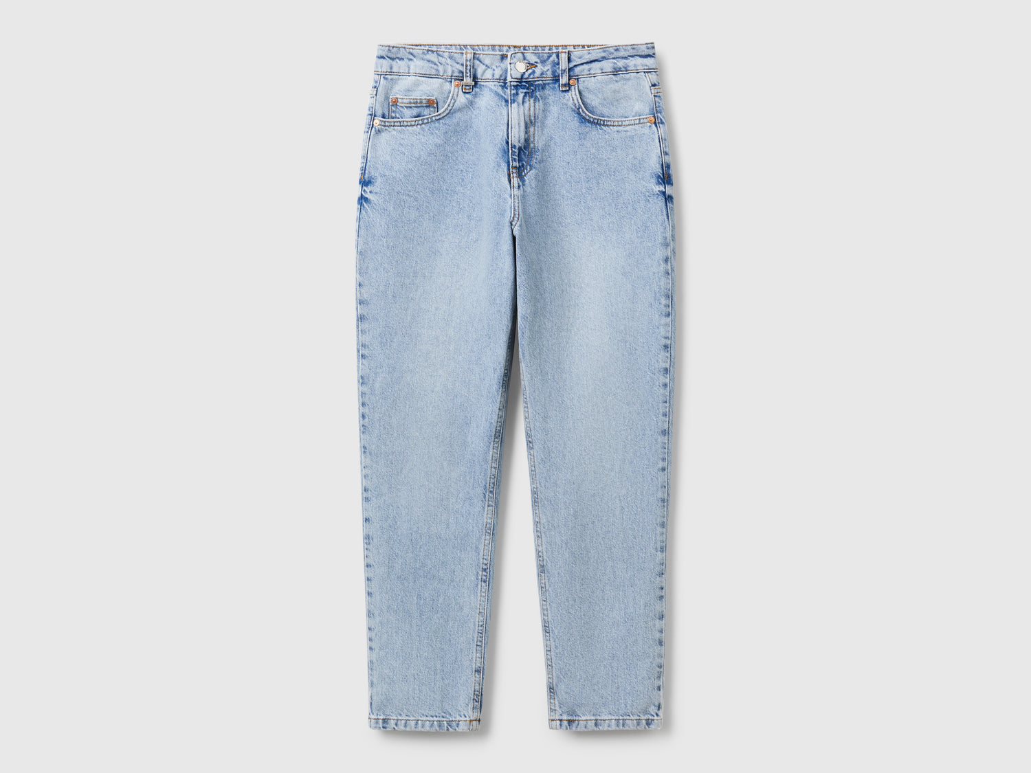Jeans mom fit da donna celeste | Benetton Outlet