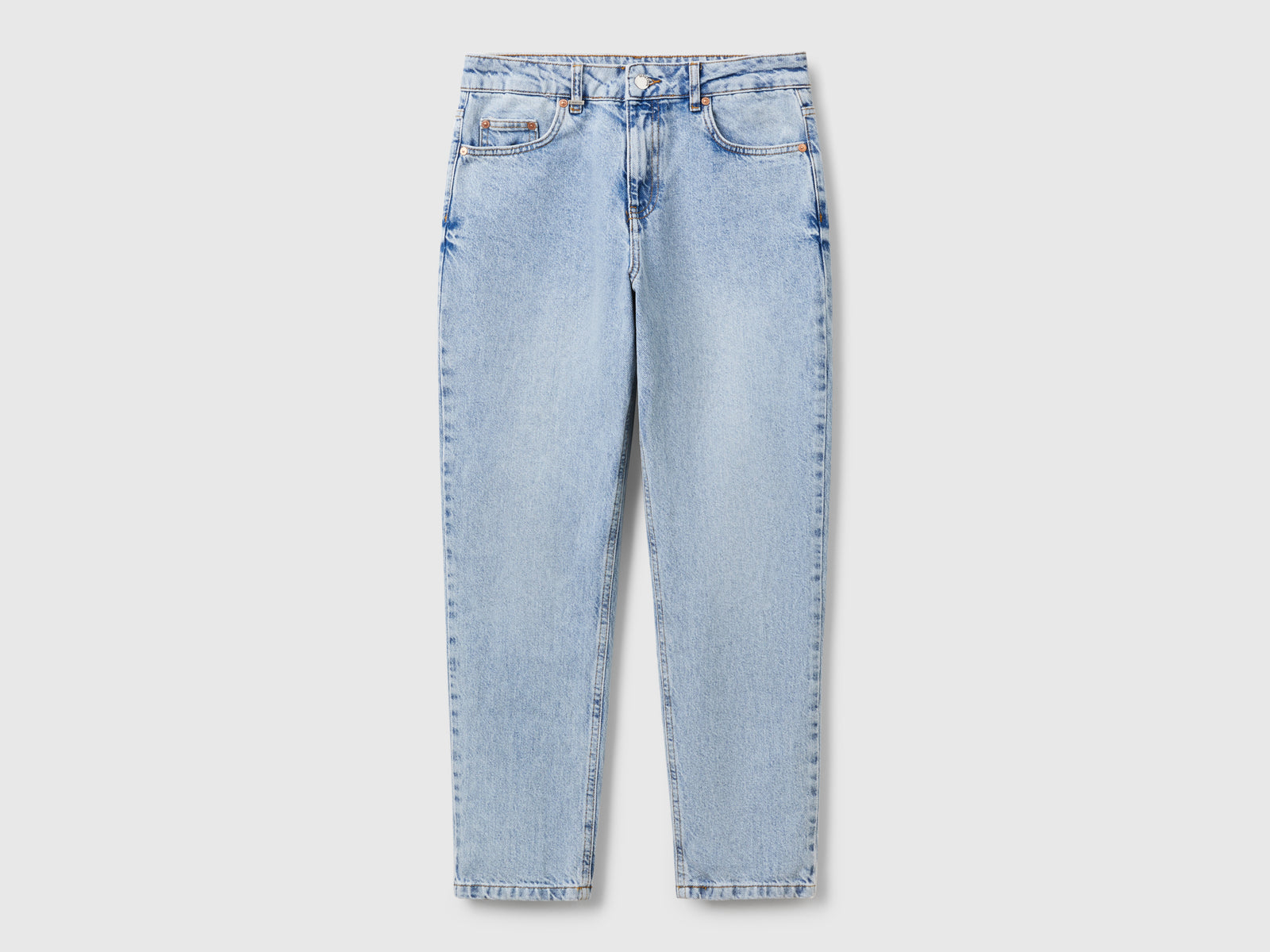 Jeans mom fit da donna celeste | Benetton Outlet