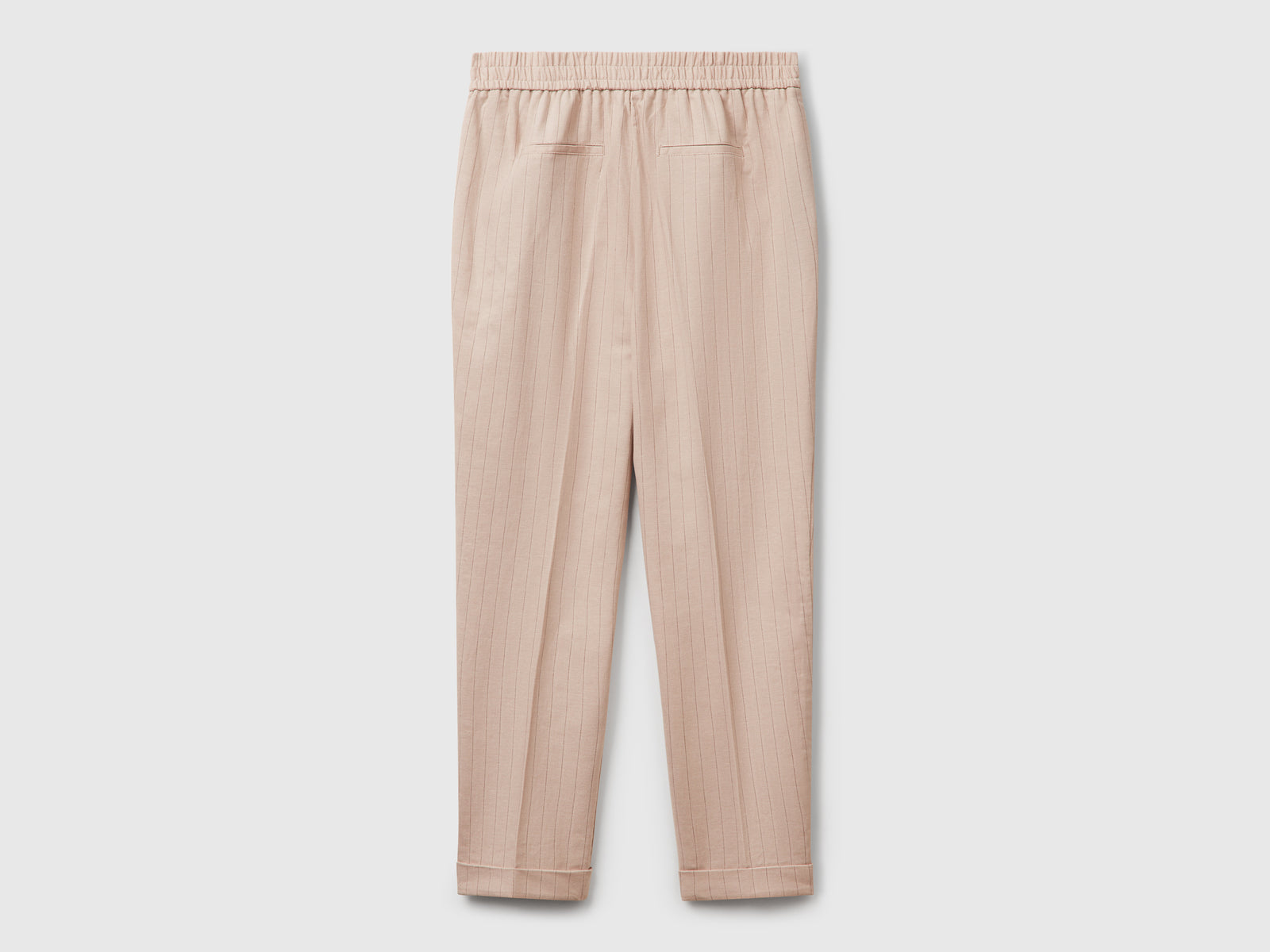 Pantaloni gessati regular fit da donna beige 2 | Benetton Outlet