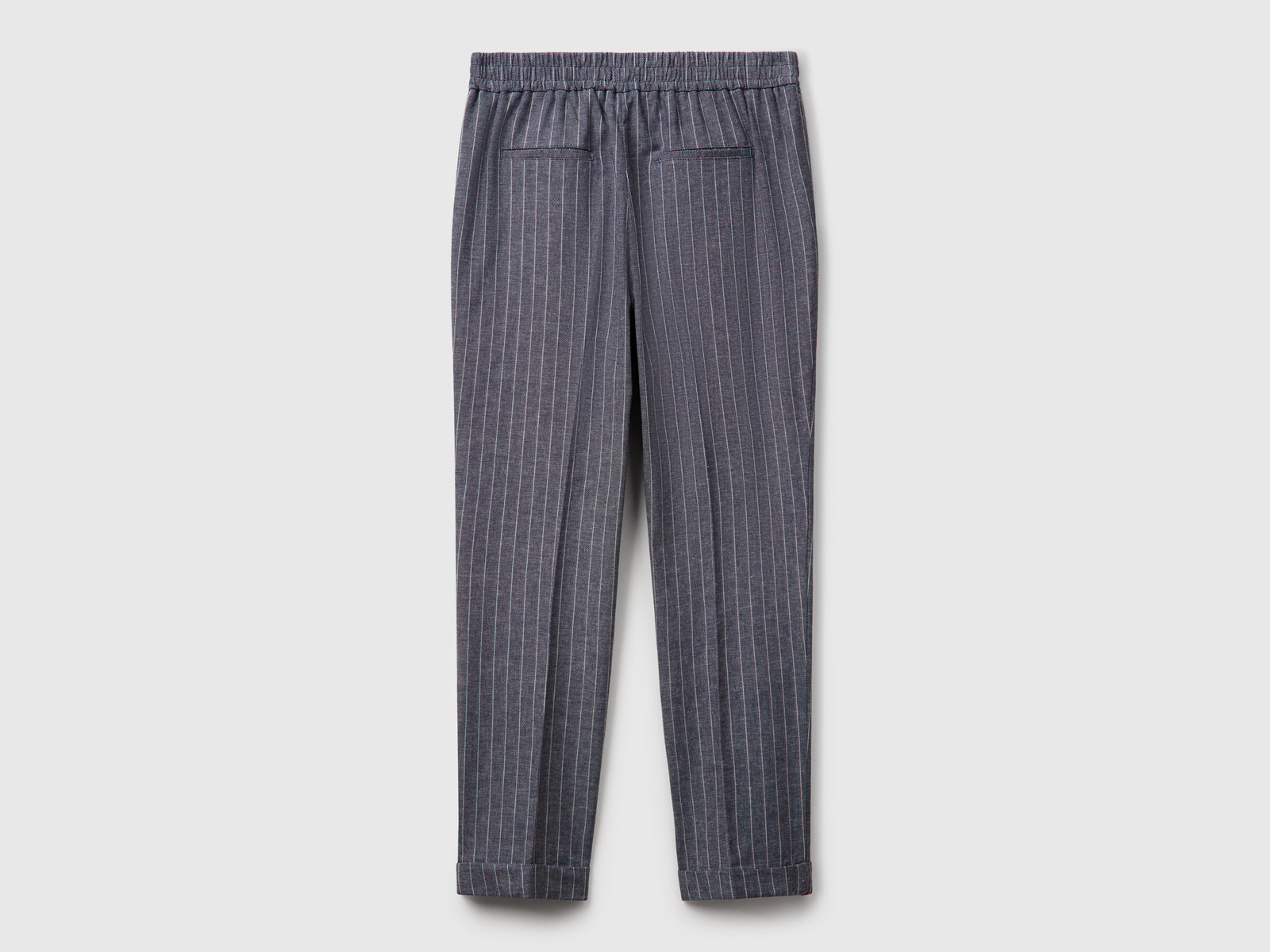 Pantaloni gessati regular fit da donna blu scuro 2 | Benetton Outlet