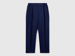 Pantaloni cropped in 100% lino