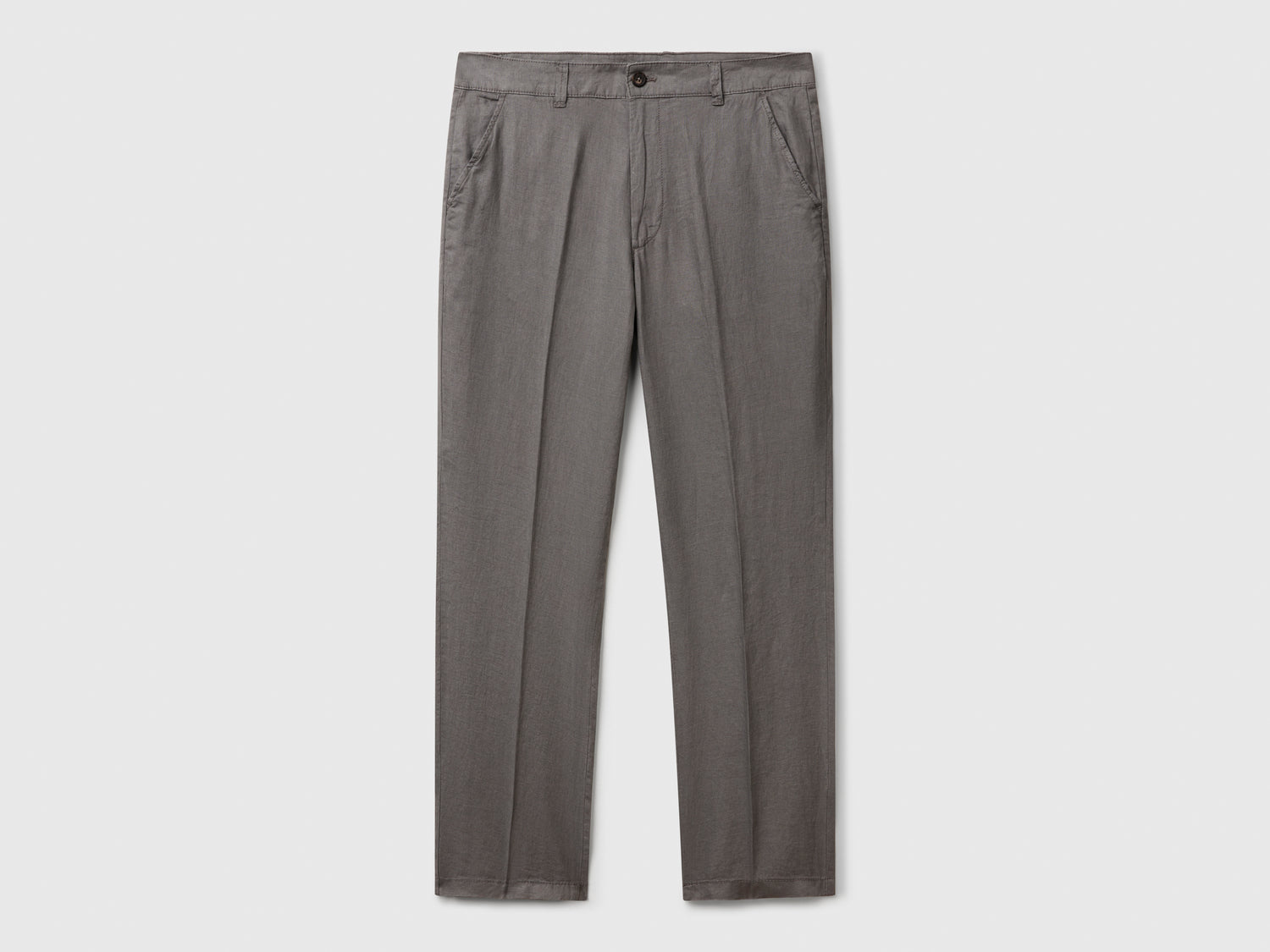 Chino in puro lino da uomo grigio scuro | Benetton Outlet