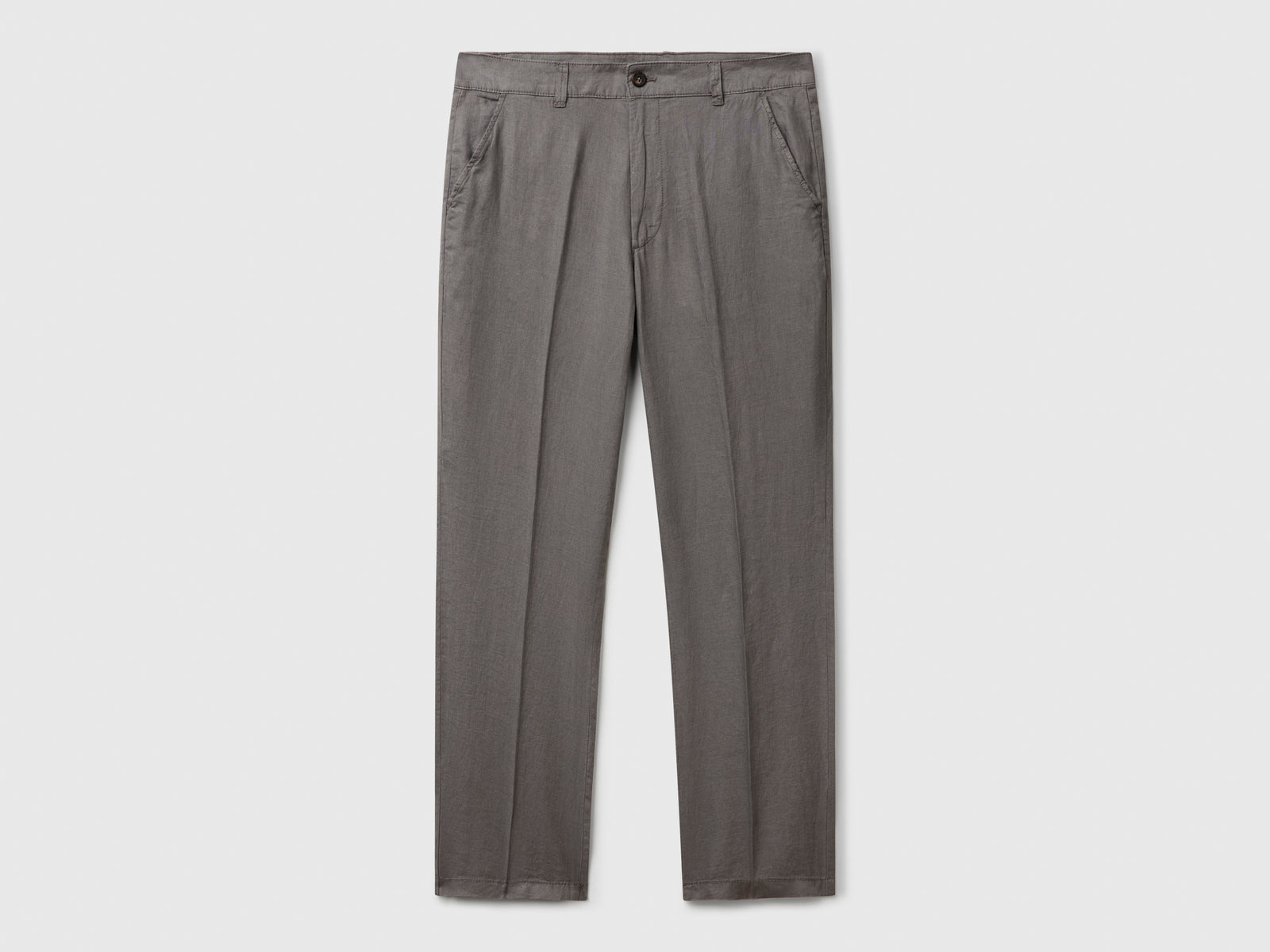 Chino in puro lino da uomo grigio scuro | Benetton Outlet