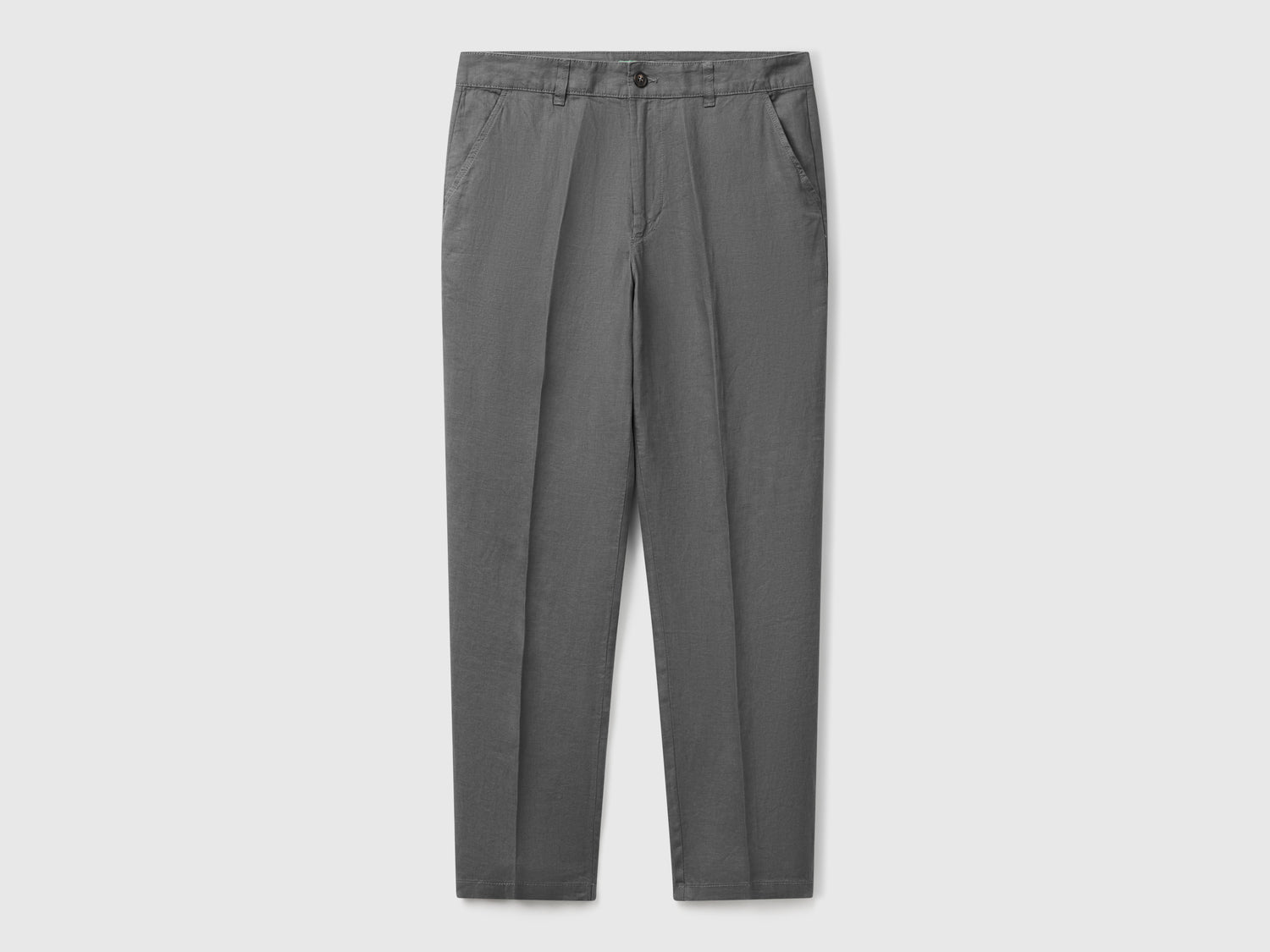 Chino in puro lino da uomo grigio | Benetton Outlet