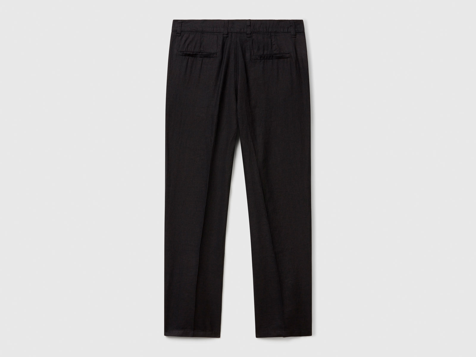Chino in puro lino da uomo nero 2 | Benetton Outlet