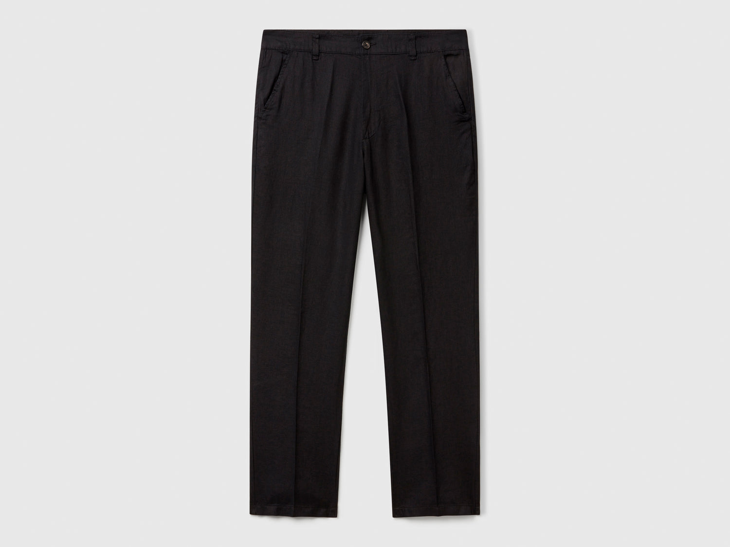 Chino in puro lino da uomo nero | Benetton Outlet