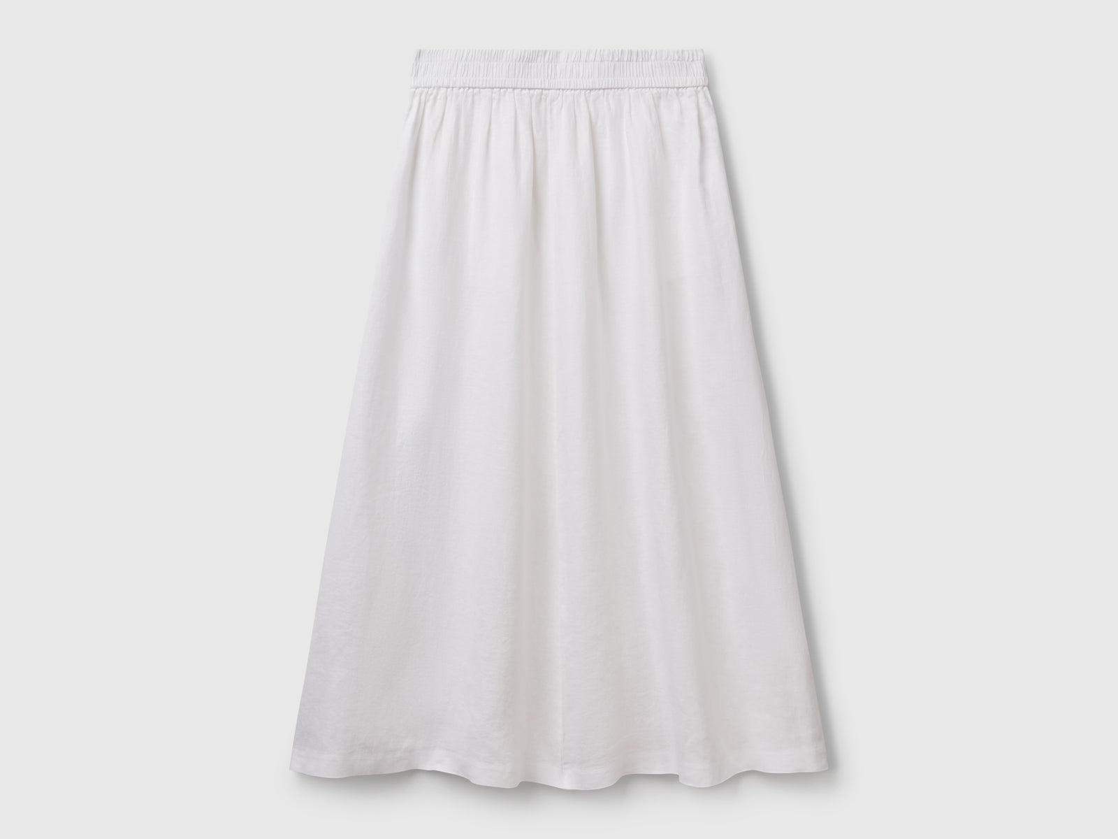 Long skirt in pure linen da donna bianco 2 | Benetton Outlet