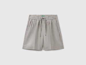 Shorts in puro lino con coulisse
