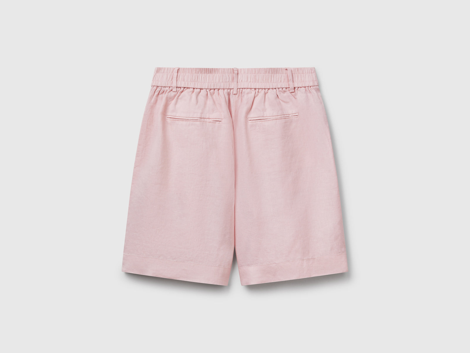 Bermuda 100% lino da donna rosa tenue 2 | Benetton Outlet