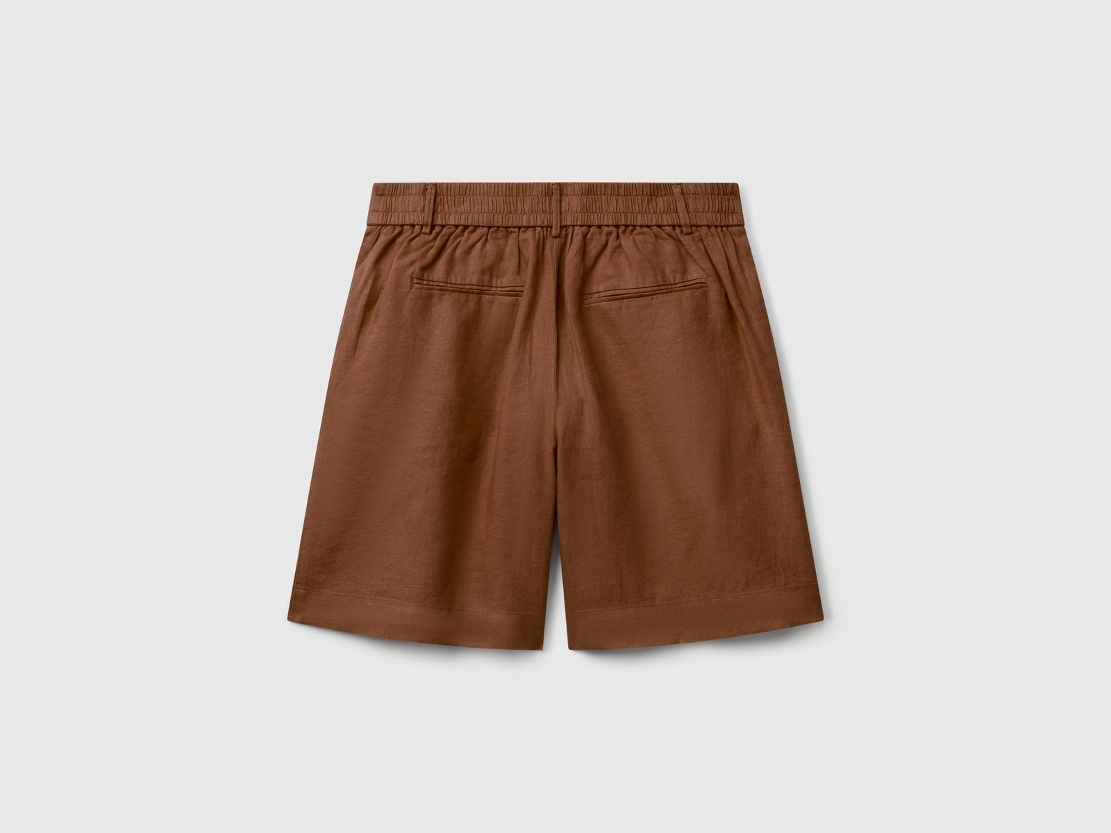 Bermuda 100% lino da donna marrone 2 | Benetton Outlet