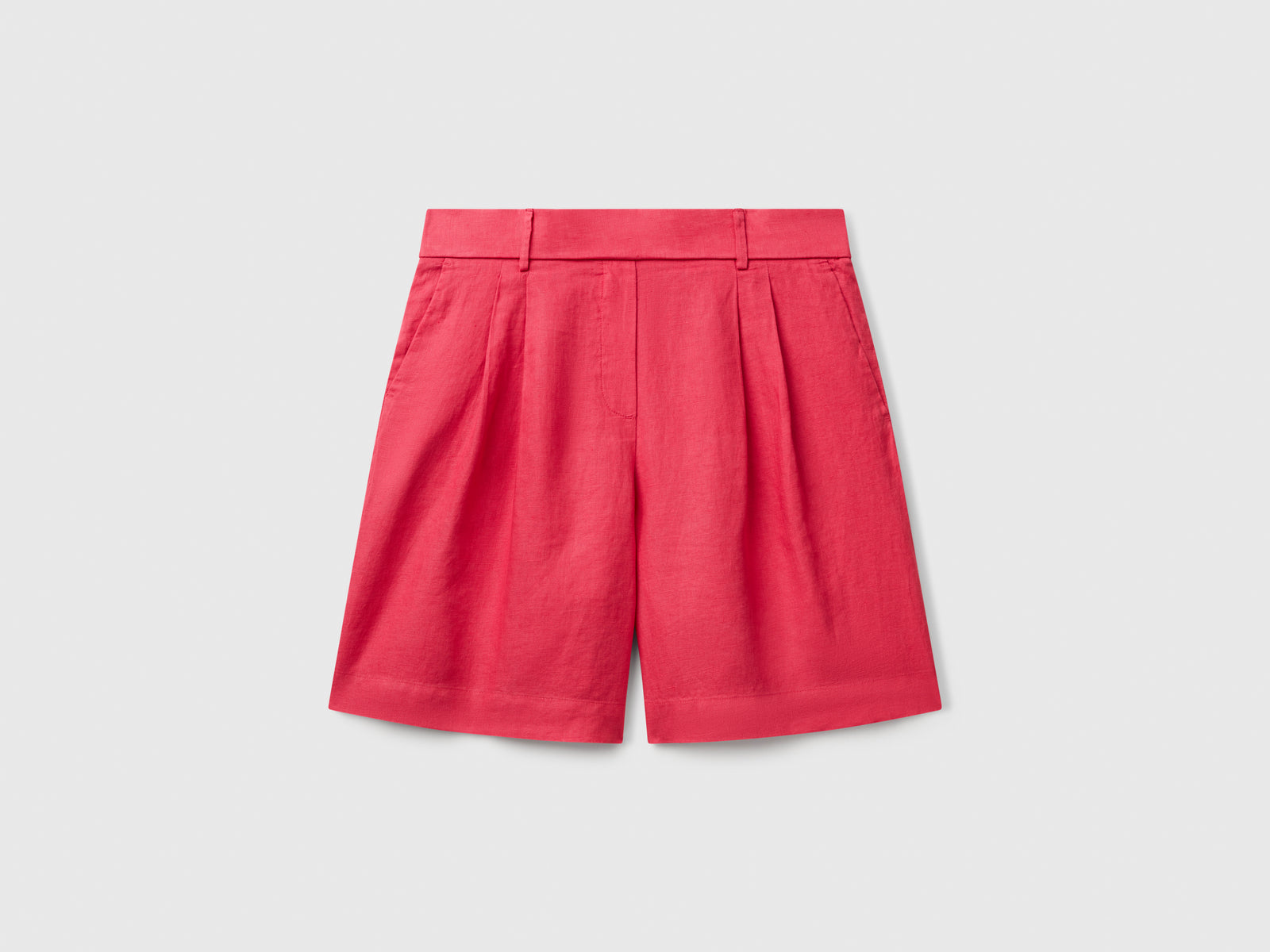 Bermuda 100% lino da donna fragola | Benetton Outlet