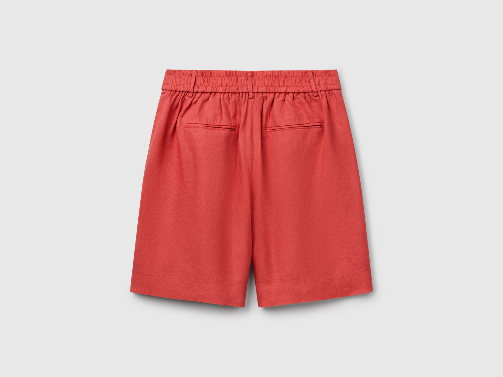 Bermuda 100% lino da donna rosso mattone 2 | Benetton Outlet