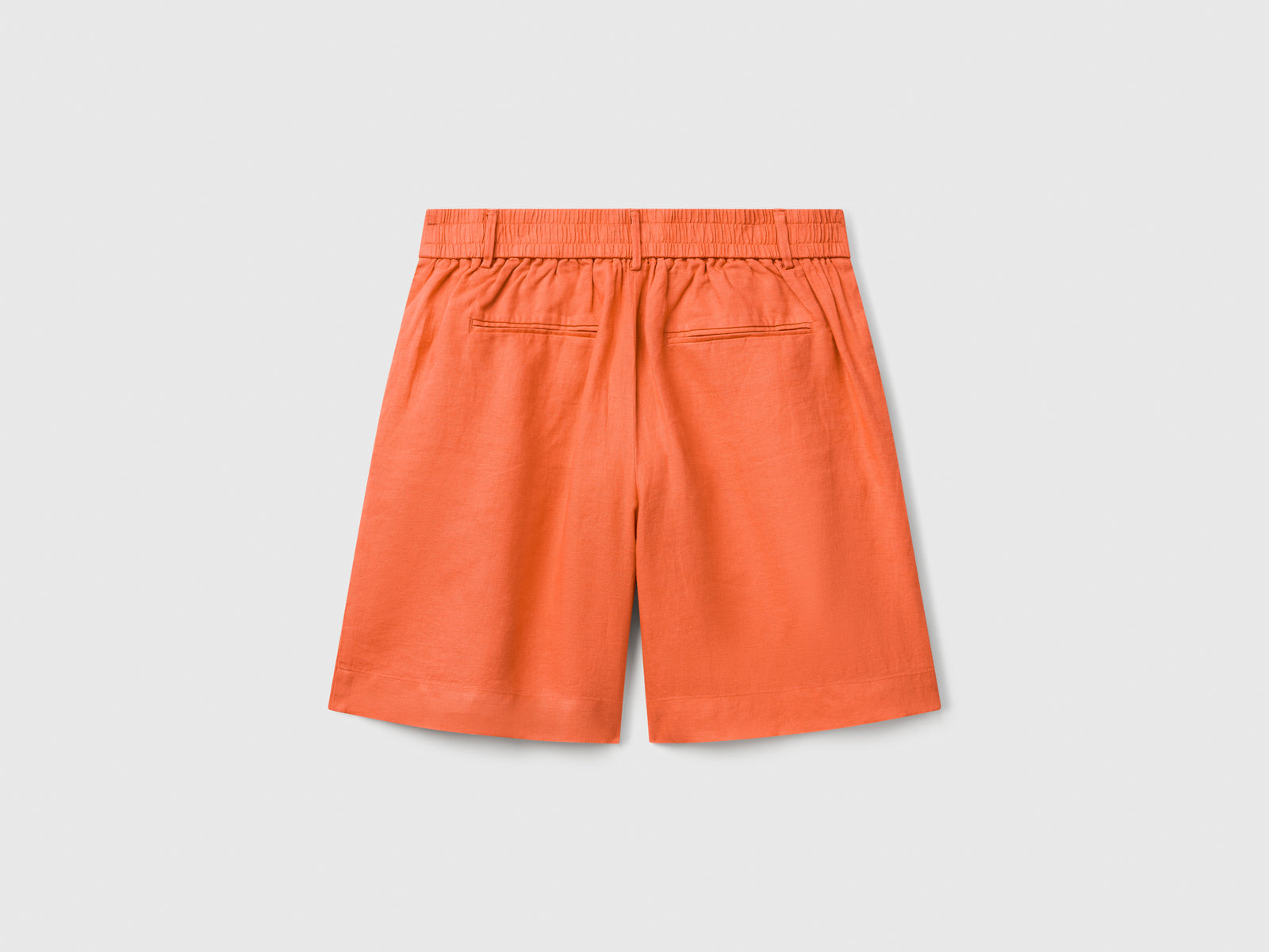 Bermuda 100% lino da donna arancione 2 | Benetton Outlet