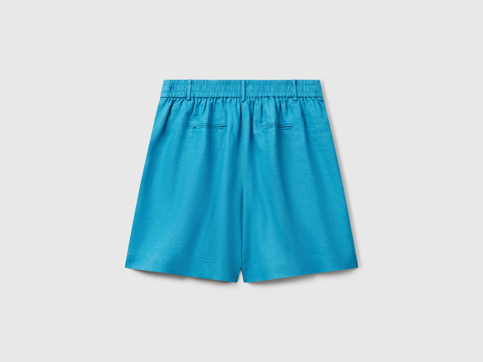 Bermuda 100% lino da donna turchese 2 | Benetton Outlet