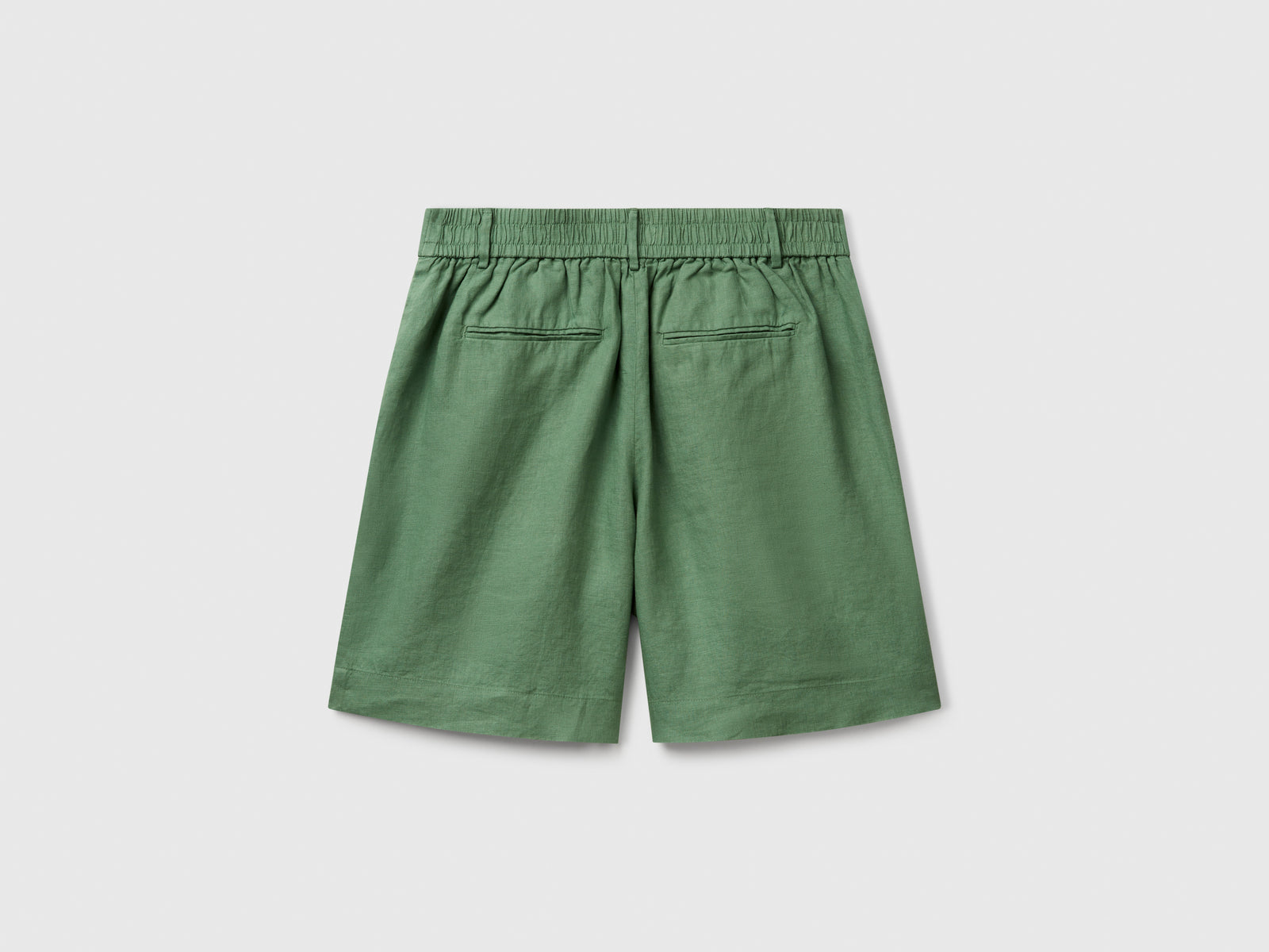 Bermuda 100% lino da donna verde 2 | Benetton Outlet