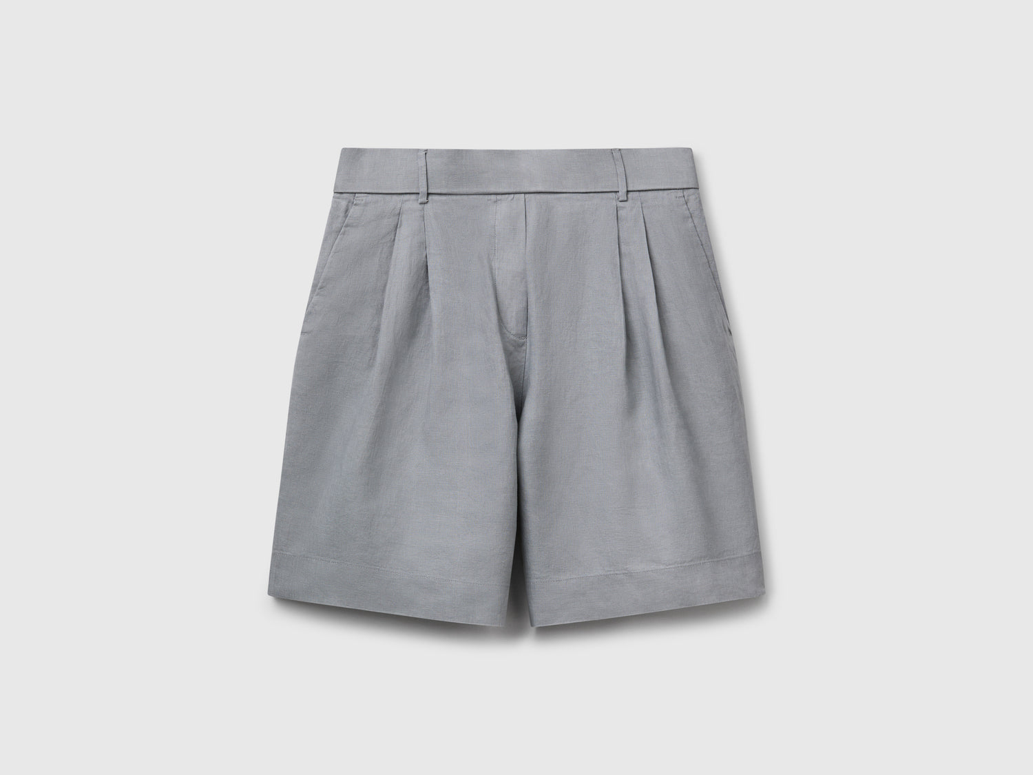 Bermuda 100% lino da donna grigio | Benetton Outlet