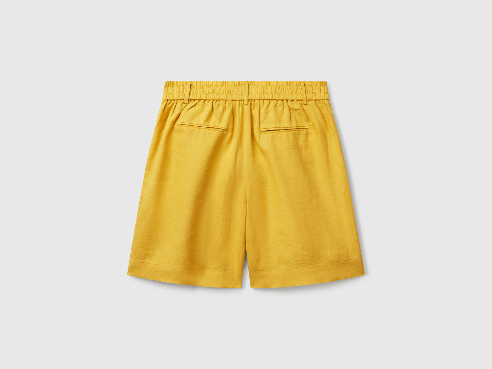 Bermuda 100% lino da donna senape 2 | Benetton Outlet