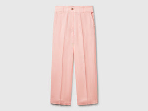Straight trousers in pure linen
