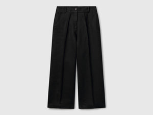 Pantaloni dritti in puro lino