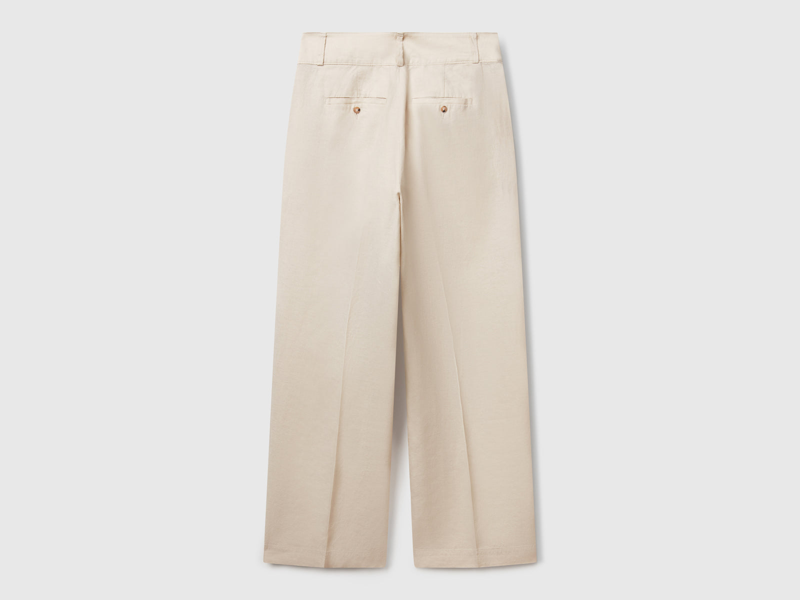 Pantaloni dritti in puro lino da donna beige 2 | Benetton Outlet