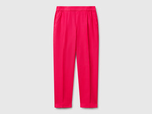Pantaloni regular fit in puro lino