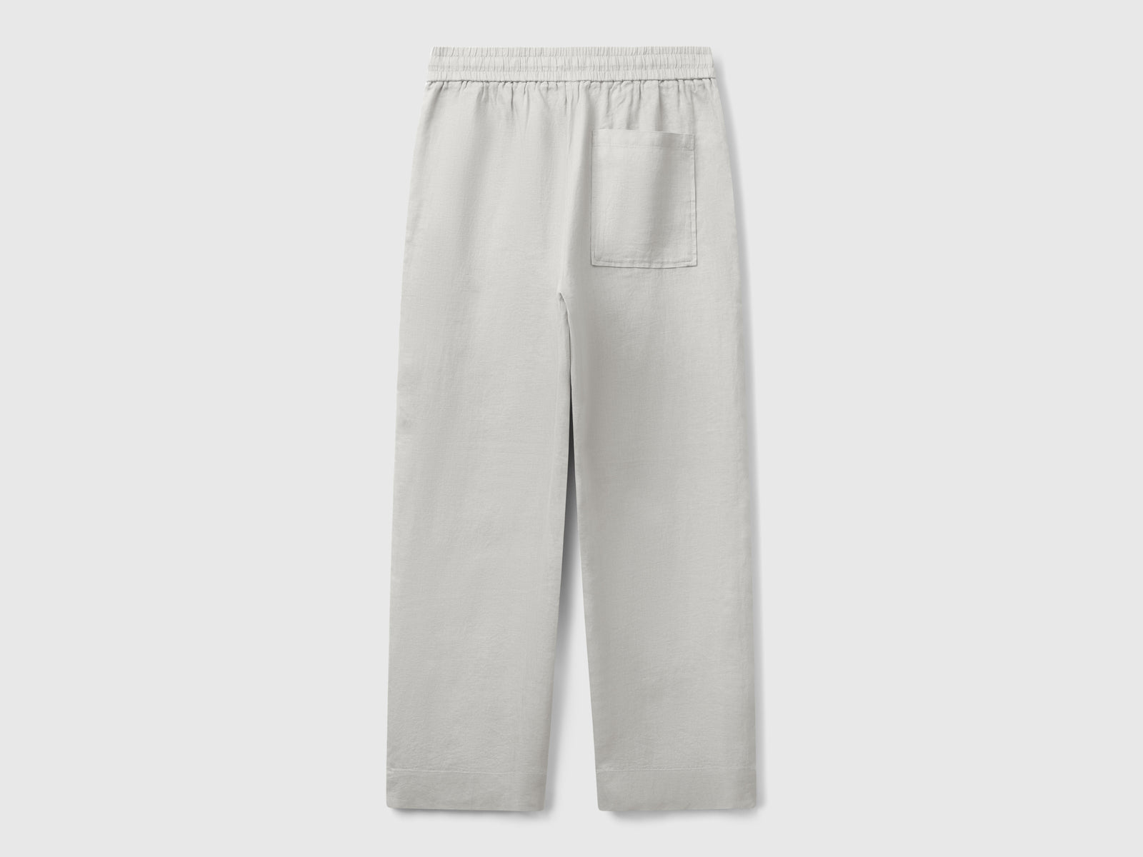 Pantaloni in puro lino con elastico da donna grigio 2 | Benetton Outlet