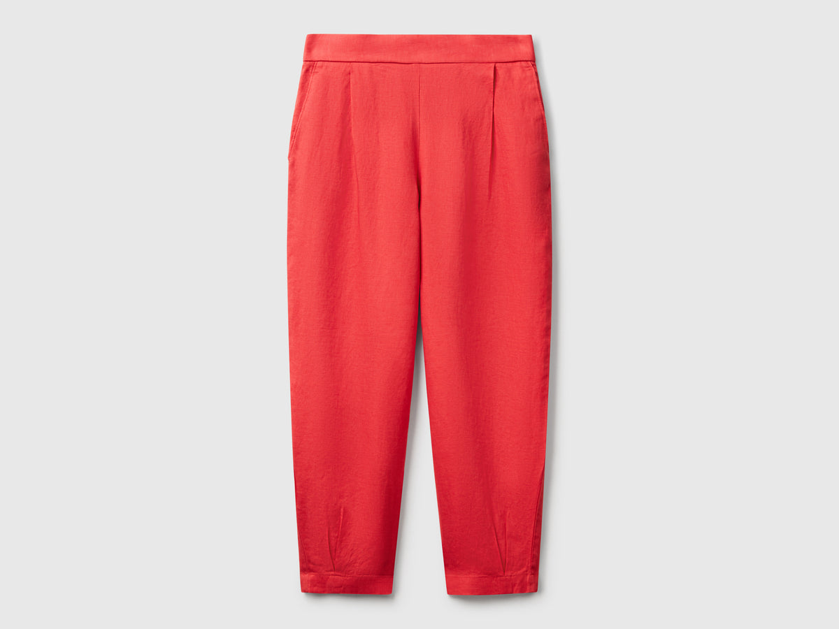 Pantaloni morbidi in puro lino