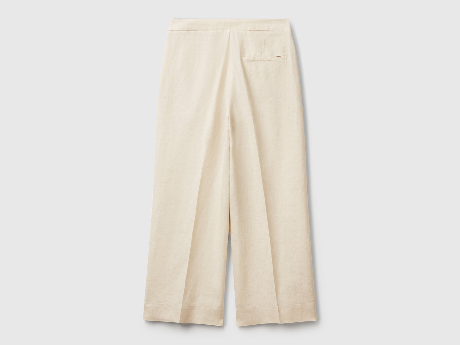 Pantaloni cropped in puro lino da donna beige 2 | Benetton Outlet