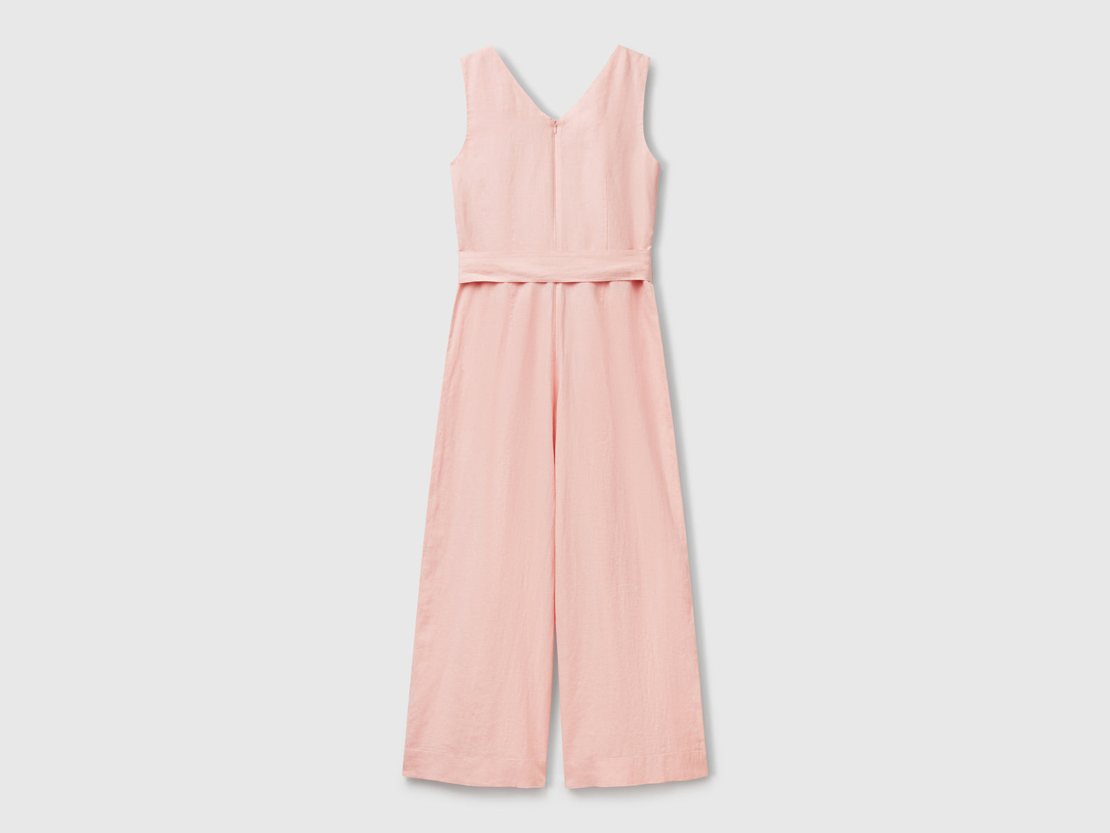 Tuta in puro lino da donna rosa tenue 2 | Benetton Outlet