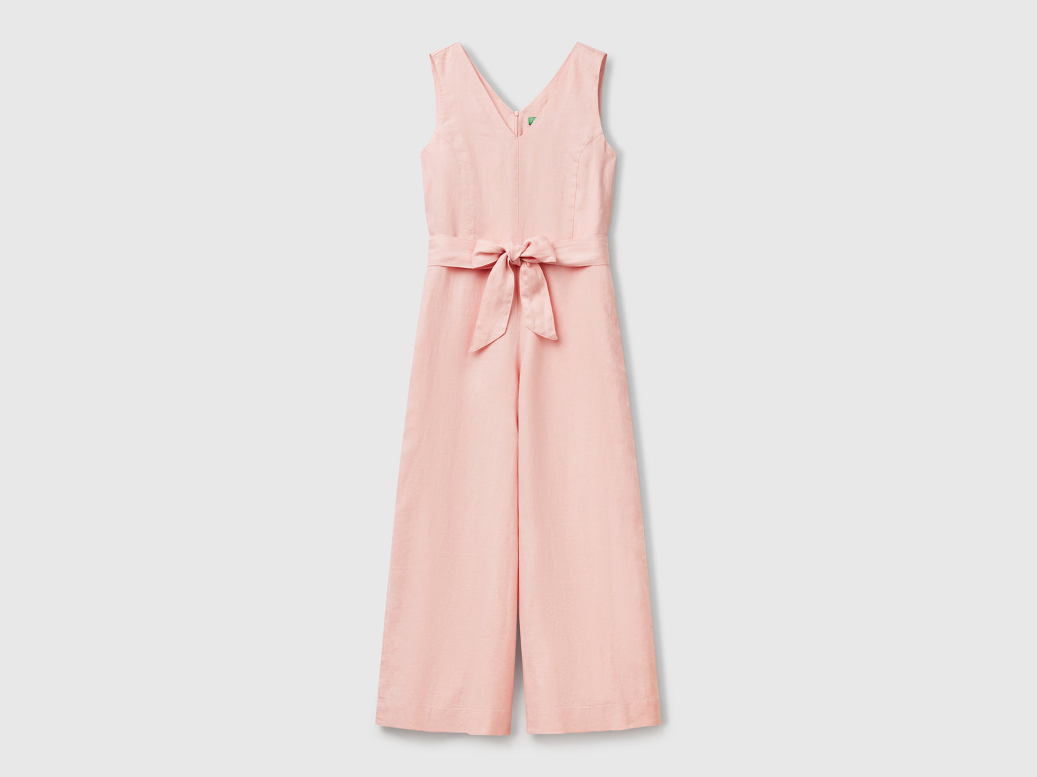 Tuta in puro lino da donna rosa tenue | Benetton Outlet