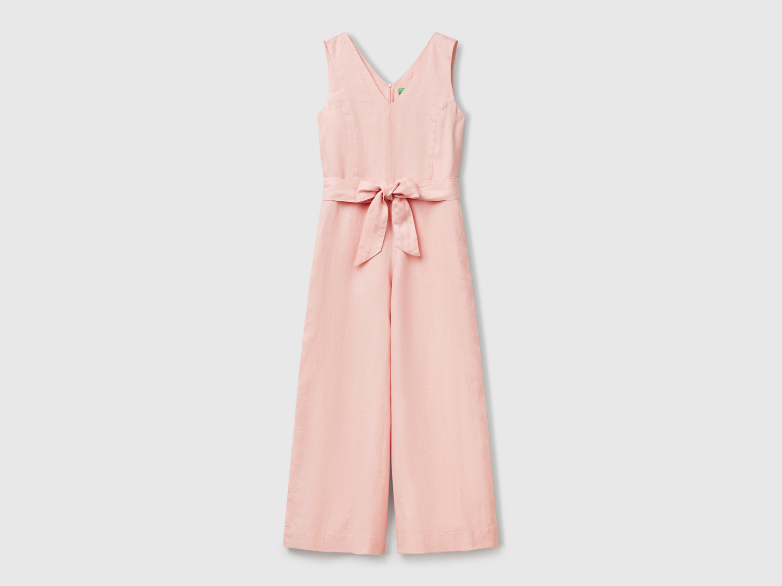 Tuta in puro lino da donna rosa tenue | Benetton Outlet