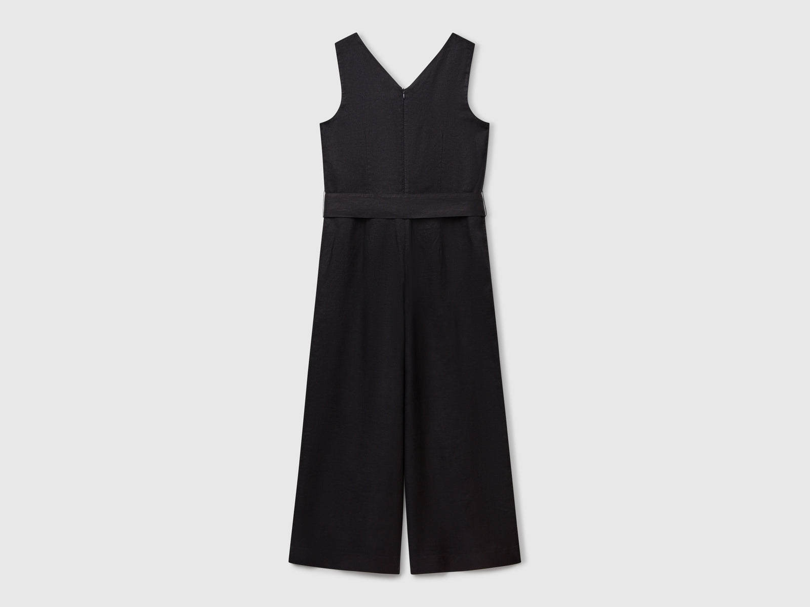 Tuta in puro lino da donna nero 2 | Benetton Outlet