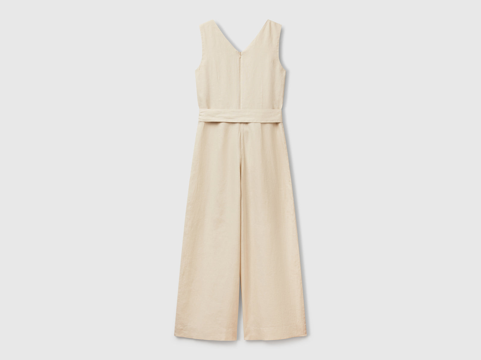 Tuta in puro lino da donna beige 2 | Benetton Outlet