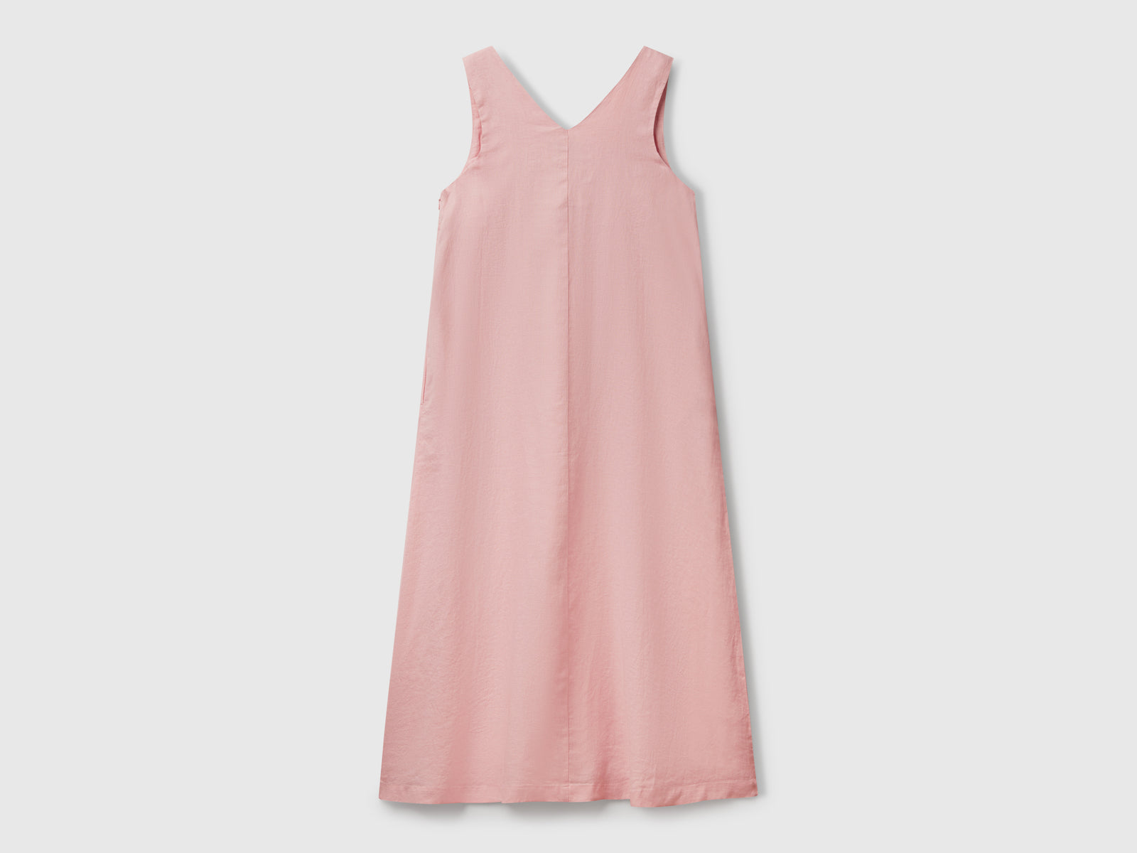 Vestito smanicato in puro lino da donna rosa tenue 2 | Benetton Outlet