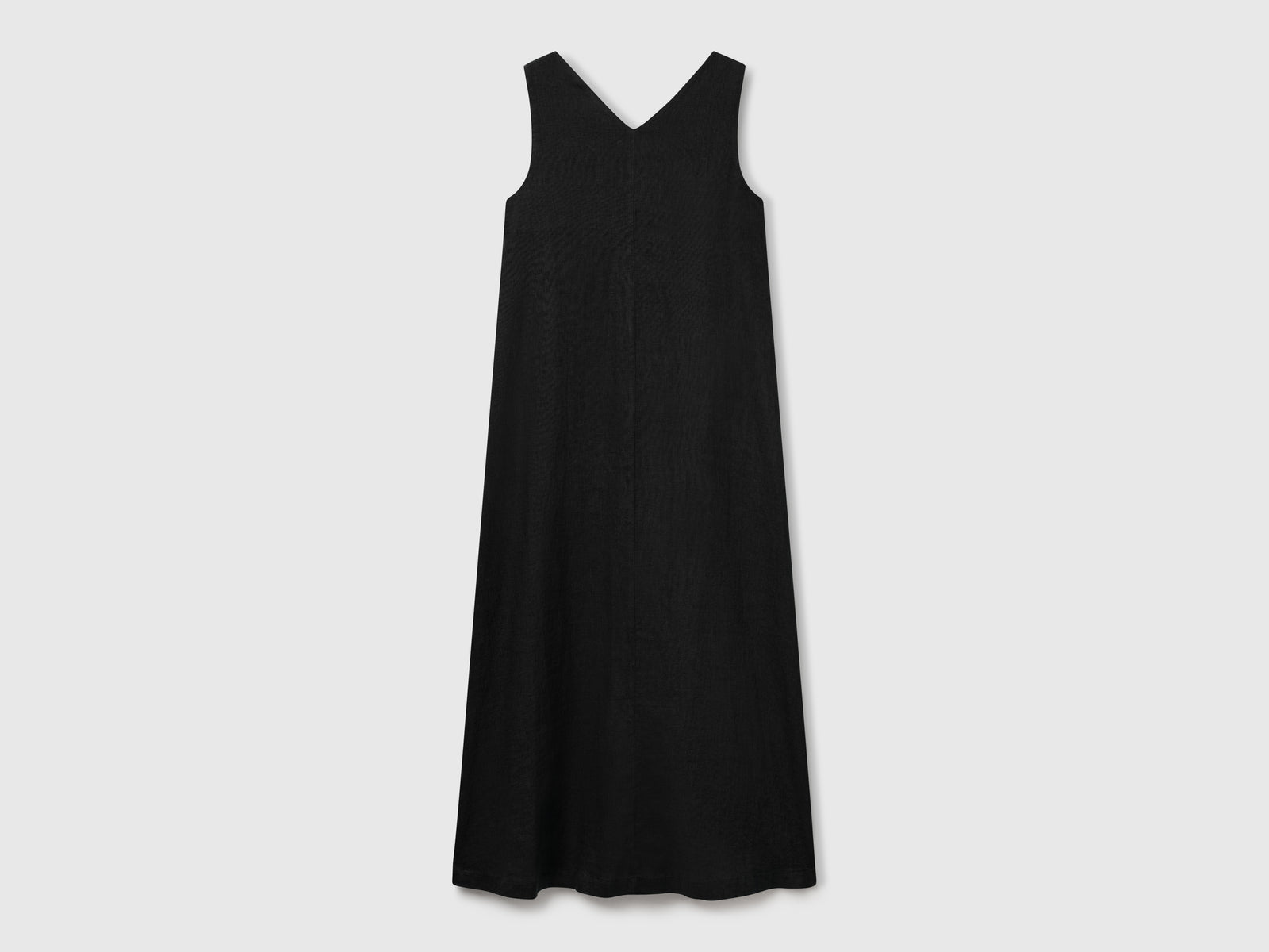 Vestito smanicato in puro lino da donna nero 2 | Benetton Outlet