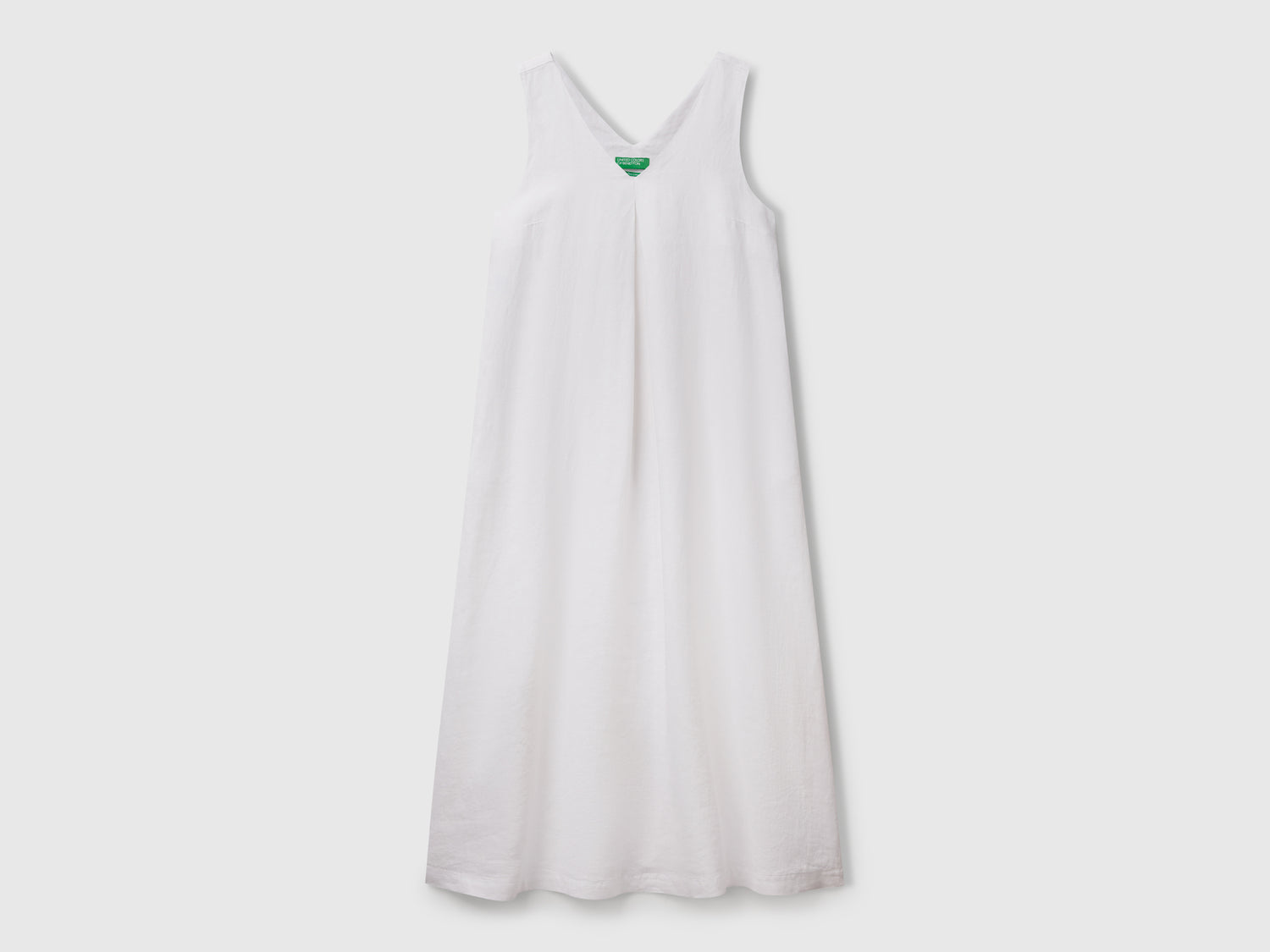 Vestito smanicato in puro lino da donna bianco | Benetton Outlet